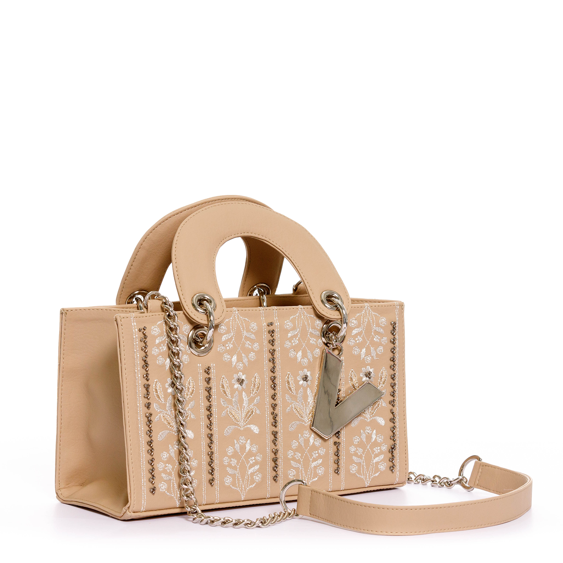 MINI ESPAÑA HANDBAG  BEIGE WITH CHAIN STRAP
