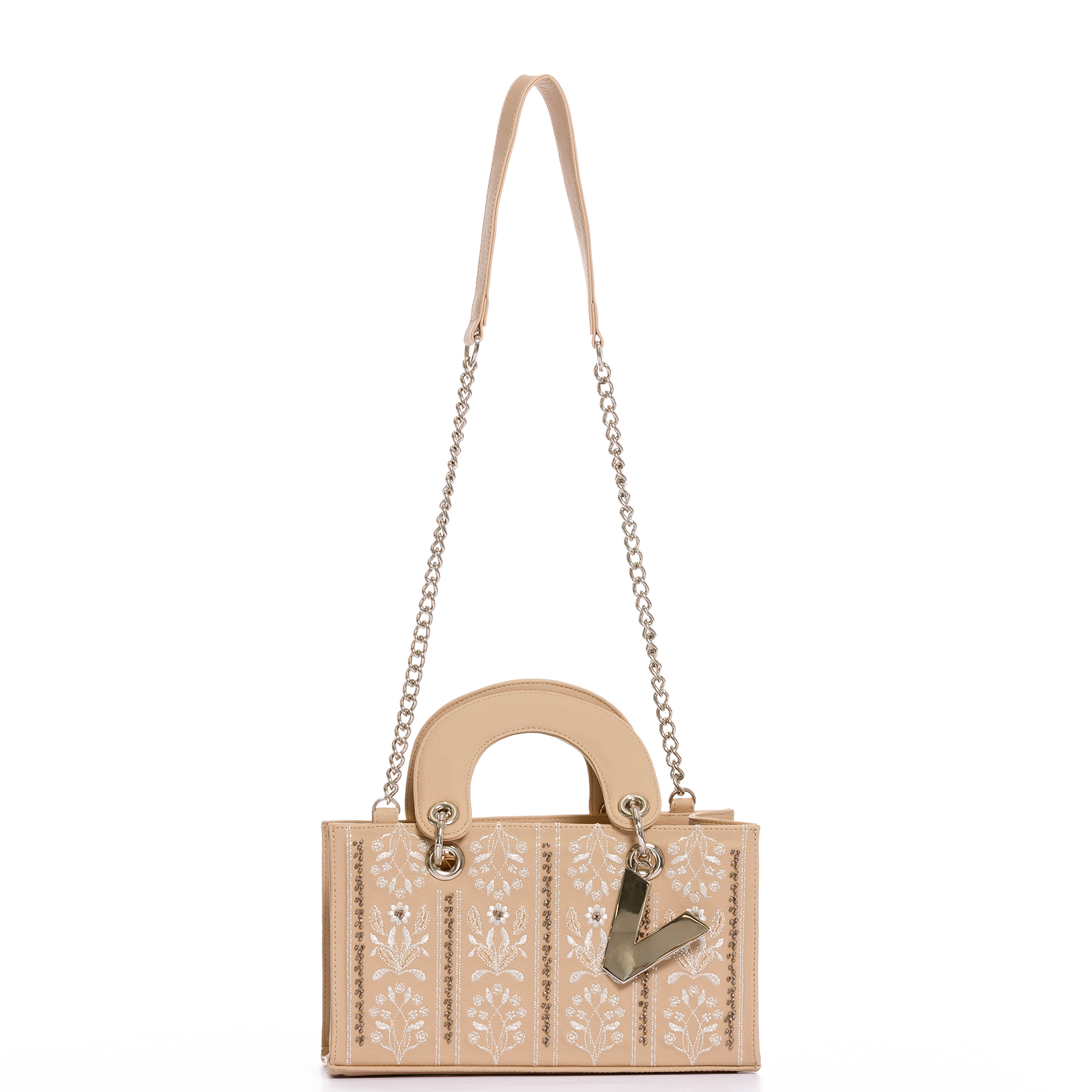 MINI ESPAÑA HANDBAG  BEIGE WITH CHAIN STRAP