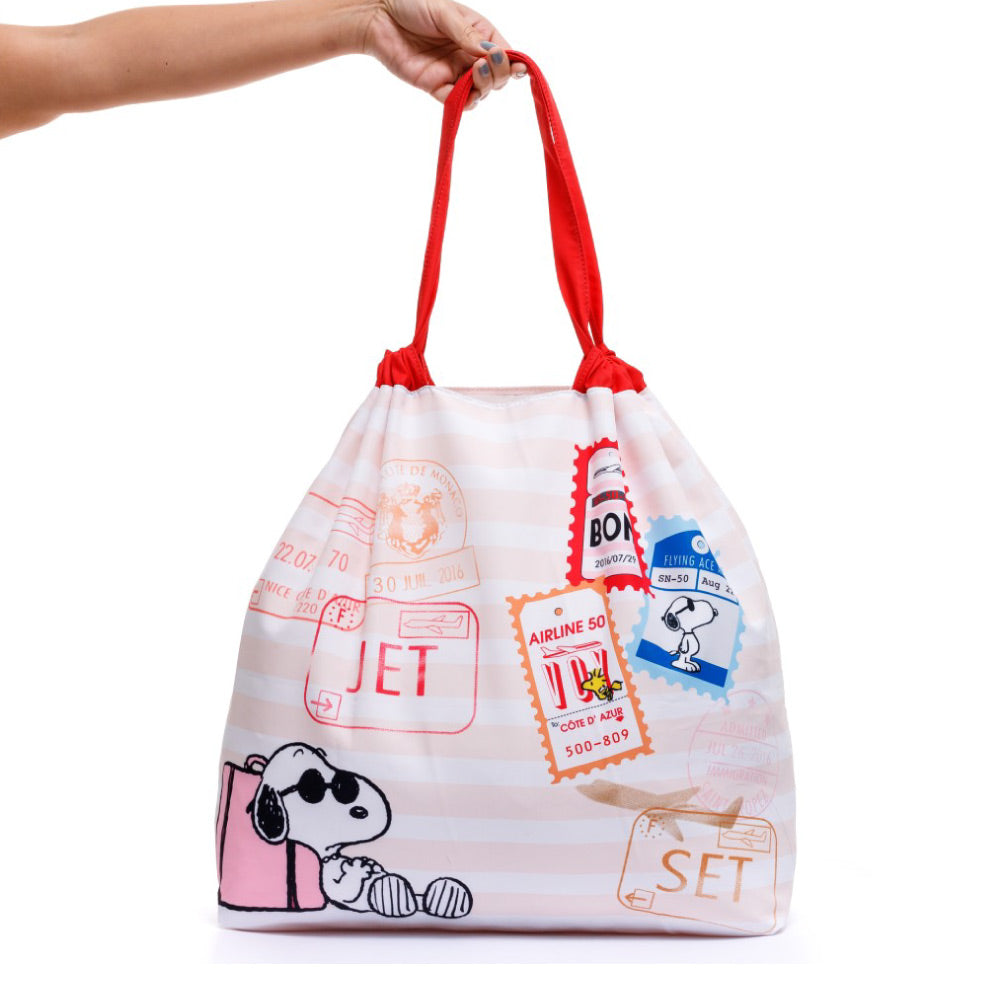 SNOOPY STRIPES FOLDABLE ECO-FRIENDLY BAG