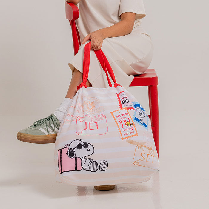 SNOOPY STRIPES FOLDABLE ECO-FRIENDLY BAG